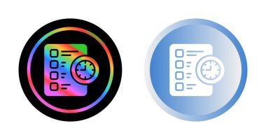 saat ve kontrol listesi ikon vektör illüstrasyon tasarımı