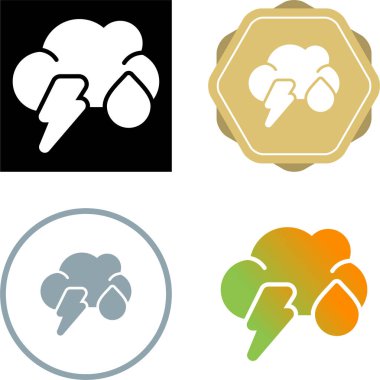 Yağmur Ağı simgelerine sahip bulut vektör illüstrasyonunu ayarla