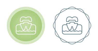 Diş hekimliği web simgeleri basit illüstrasyon ayarladı