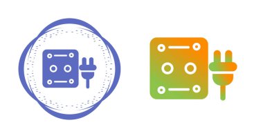 GFCI Outlet ve dolgu simgeleri seti, vektör illüstrasyonu