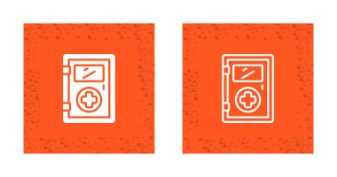 İlk yardım çantası, acil sağlık kutusu ikonu. Düz vektör çizimi beyaz arkaplanda izole edildi