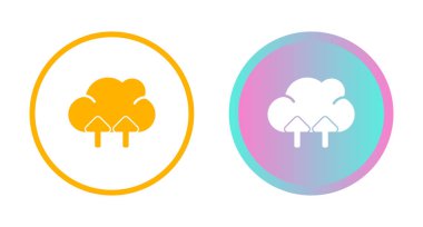 Bulut gönderme simgeleri ayarlandı, vektör illüstrasyonu