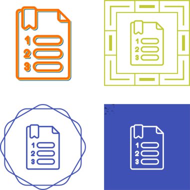liste simgeleri ayarlandı, vektör illüstrasyonu