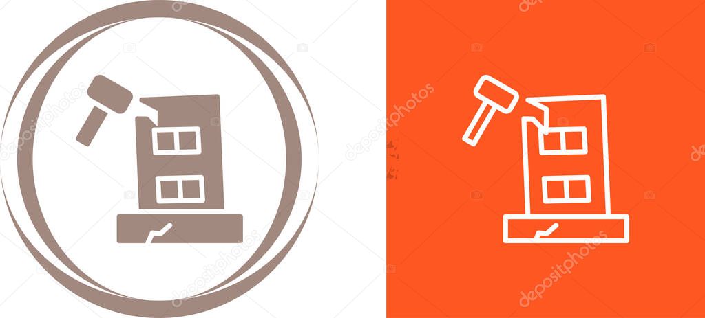 Building Dismantling Vector Icon. Demolition Sign. Isolated Symbol Illustration