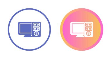 beyaz arkaplanda bilgisayar monitörleri ve birimleri, vektör illüstrasyonu 