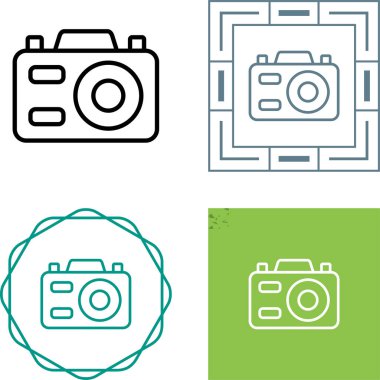 Fotoğraf makinesi simgeleri, vektör tasarımı 