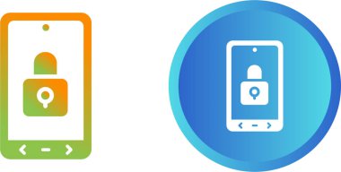 kilitlenmiş ekran ağ simgesi vektör illüstrasyonu