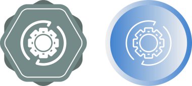 Beyaz arkaplanda daire okları simgesi olan iş akış süreci dişli dişli çark.