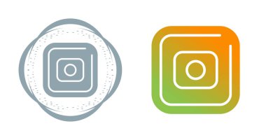 Şekillendirilmiş kamera grafikli kare simgesi.