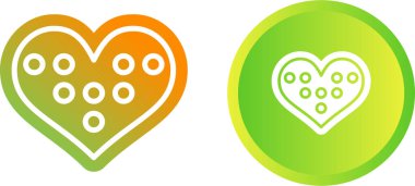 Beyaz arkaplanda daire simgeleri olan kalpler  