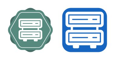 beyaz arkaplanda izole edilmiş bilgisayar sunucuları simgeleri, vektör illüstrasyonu    