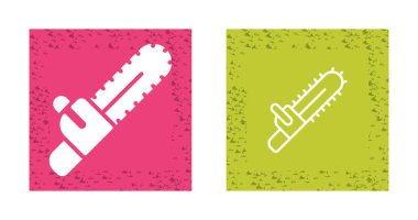 Elektrikli testere simgeleri ayarlandı, vektör illüstrasyonu