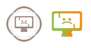 bozuk bilgisayar vektör simgeleri ayarlandı