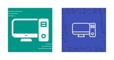 masaüstü bilgisayar simgeleri ayarlandı, vektör illüstrasyonu 