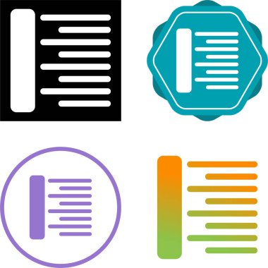 Farklı arkaplanlarda sol hizalanmış metni temsil eden vektör simgeleri.