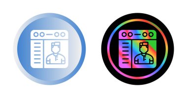 Hemşire simgelerinin vektör çizimi, çevrimiçi doktor