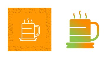 Sıcak kahve fincanı simgeleri beyaz arkaplanda izole edilmiş.