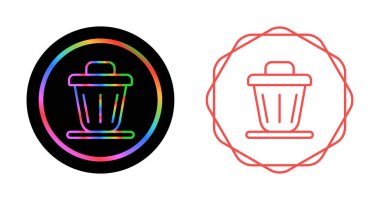 Çöp kutusu düz vektör simgeleri ayarlandı