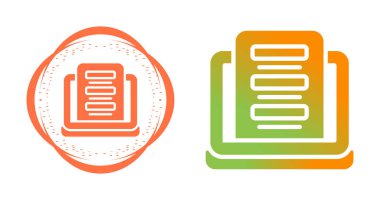 dizüstü bilgisayar web simgesi vektör illüstrasyonundaki belge