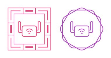 Wi-Fi aralığı genişletici simgeleri ayarlandı, vektör illüstrasyonu