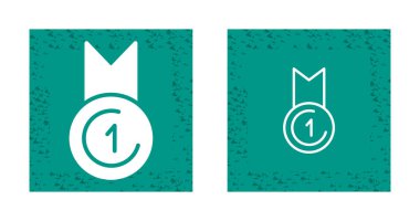 Birincilik ödülü simgeleri belirlendi, vektör illüstrasyonu 