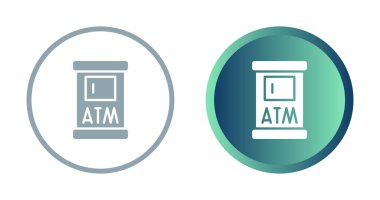ATM makineleri arka planda izole edilmiş simgeler. vektör illüstrasyonu 