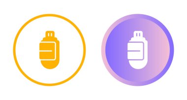 USB simge vektörü. Flaş bellek simgesi beyaz arkaplanda izole edildi.