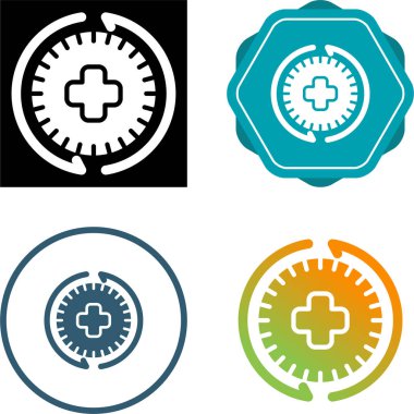 Arkaplan zıt oklarla çevrili tıbbi sembol  