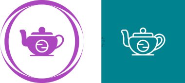 çaydanlık simgeleri, vektör illüstrasyonu, tasarım