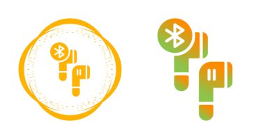 Taşınabilir kablosuz mini kulaklık seti, vektör illüstrasyonu