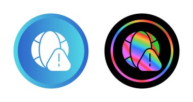 dünya ve uyarı işareti simgesi