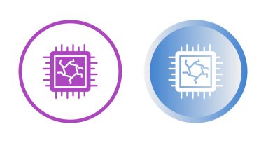 Beyaz arkaplanda izole edilmiş işlemci simgeleri için çip seti, vektör illüstrasyonu  