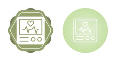 Beyaz arkaplanda kardiyogram simgesi izole edildi. Sağlık kalp atışı. renkli illüstrasyon