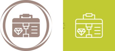 Elmas evrak çantası simgeleri seti, vektör illüstrasyonu, ödül ödülü