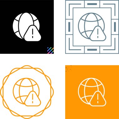 dünya ve uyarı işareti simgesi