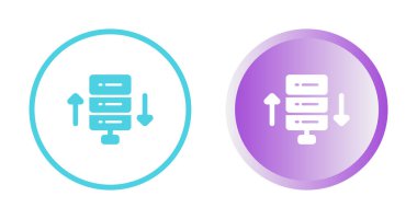 Beyaz arkaplanda izole edilmiş veri depolama ve ok simgeleri  