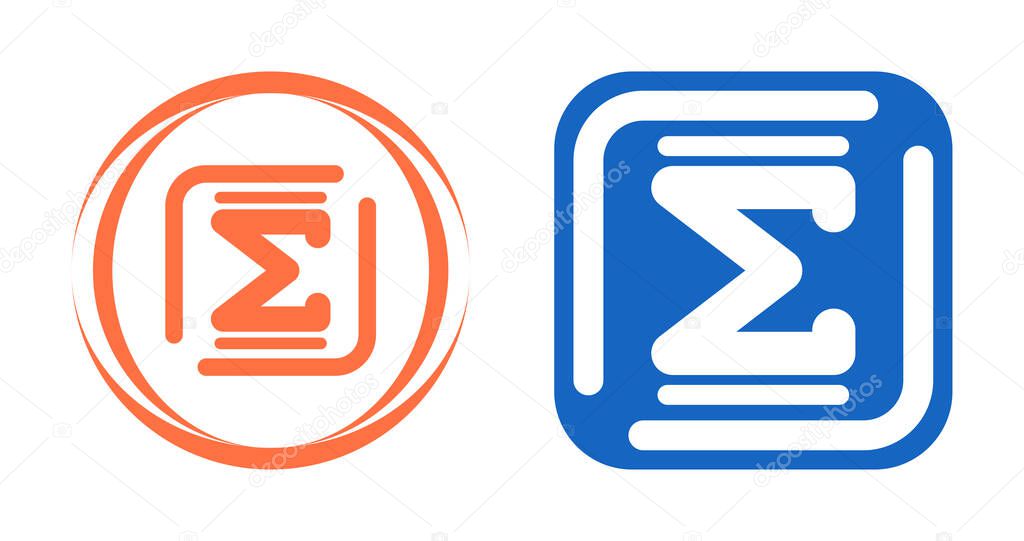 Sigma letters icons set, vector illustration