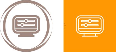 Masaüstü Bilgisayar Modern Simgesi Beyaz Arkaplanda İzole Edildi