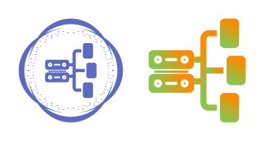Sunucu teknoloji simgeleri ayarlandı, vektör illüstrasyonu 