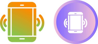 Kablosuz teknoloji düğmeleri ve kablosuz ikonlu akıllı telefon. vektör illüstrasyonu
