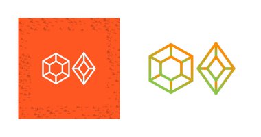 Beyaz arkaplanda izole kristal simgeleri seti