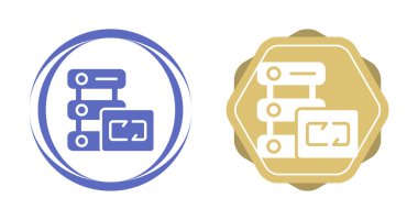bilgisayar sunucu simgeleri ayarlandı, vektör illüstrasyonu basit tasarım