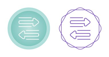 Değiş tokuş İşareti, Sağ ve Sol Ok Vektör Simgesi Doğrusal Tasarım Biçiminde düğmede 