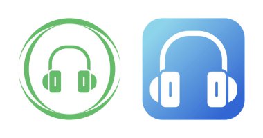 kulaklık simgeleri ayarlandı, vektör illüstrasyonu