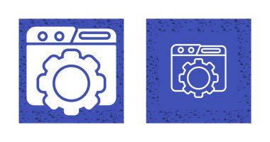 Satır işlemcisini dişli simgesi beyaz üzerine izole edilmiş olarak ayarla  