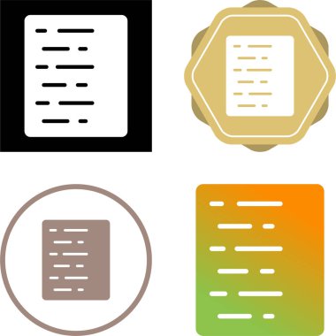 belge simgeleri ayarlandı, vektör illüstrasyonu basit tasarım