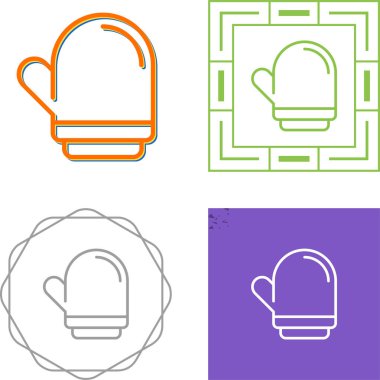 Mutfak eldiveni ikonu vektör çizimi tasarımı