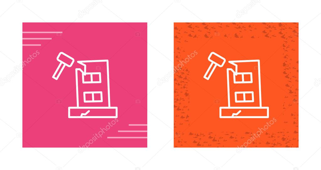 Building Dismantling Vector Icon. Demolition Sign. Isolated Symbol Illustration