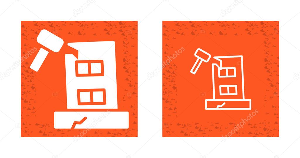 Building Dismantling Vector Icon. Demolition Sign. Isolated Symbol Illustration