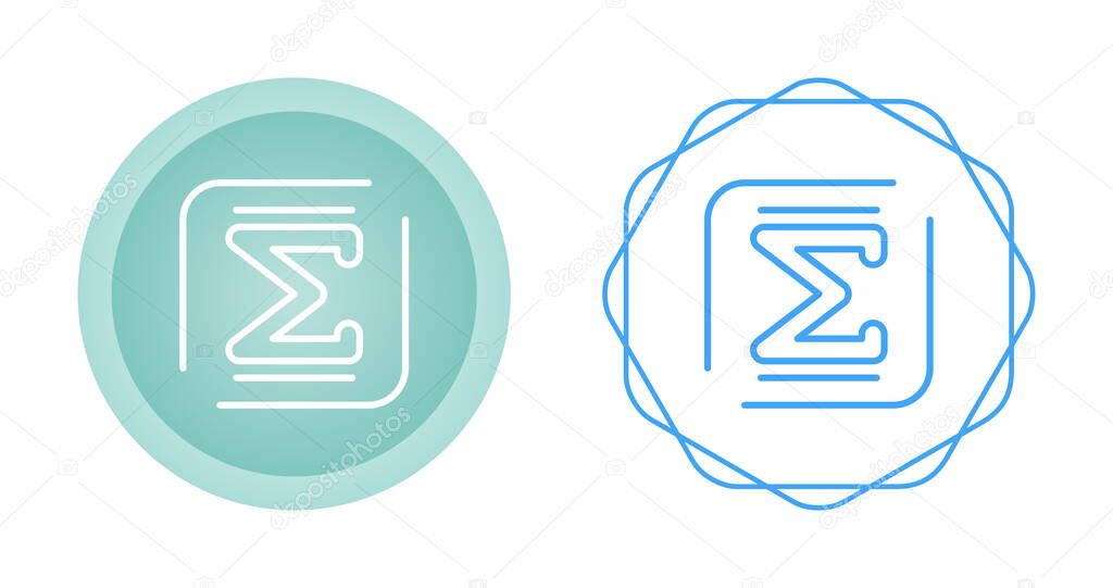 Sigma letters icons set, vector illustration